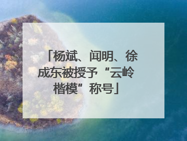 杨斌、闻明、徐成东被授予“云岭楷模”称号