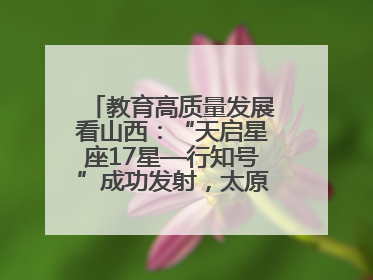 教育高质量发展看山西：“天启星座17星—行知号”成功发射，太原师范学院以行动践行行知精神