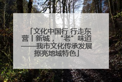 文化中国行 行走东营丨新城，“老”味道——我市文化传承发展擦亮地域特色