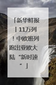 新华鲜报丨11万列！中欧班列跑出亚欧大陆“新时速”