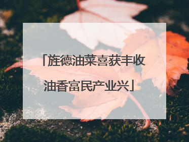 旌德油菜喜获丰收 油香富民产业兴