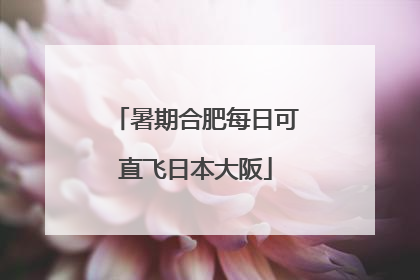 暑期合肥每日可直飞日本大阪