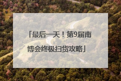 最后一天！第9届南博会终极扫货攻略