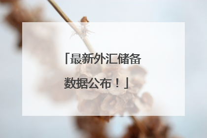 最新外汇储备数据公布！