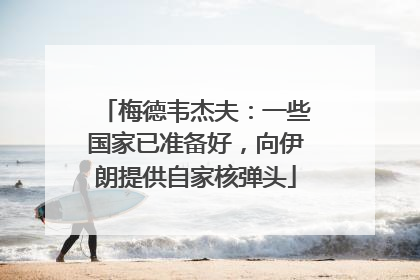 梅德韦杰夫：一些国家已准备好，向伊朗提供自家核弹头