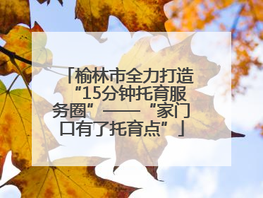榆林市全力打造“15分钟托育服务圈”——“家门口有了托育点”