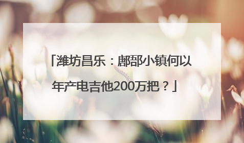 潍坊昌乐：鄌郚小镇何以年产电吉他200万把？