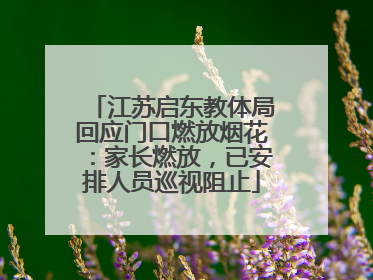 江苏启东教体局回应门口燃放烟花：家长燃放，已安排人员巡视阻止