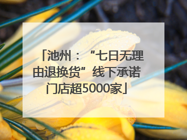 池州：“七日无理由退换货”线下承诺门店超5000家