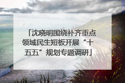 沈晓明围绕补齐重点领域民生短板开展“十五五”规划专题调研