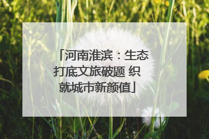 河南淮滨：生态打底文旅破题 织就城市新颜值