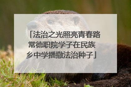 法治之光照亮青春路 常德职院学子在民族乡中学播撒法治种子