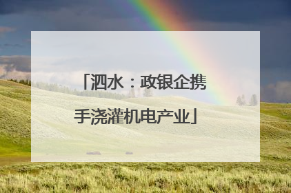 泗水：政银企携手浇灌机电产业