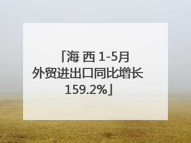 海 西 1-5月外贸进出口同比增长159.2%