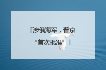 涉俄海军，普京“首次批准”