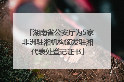 湖南省公安厅为5家非洲驻湘机构颁发驻湘代表处登记证书