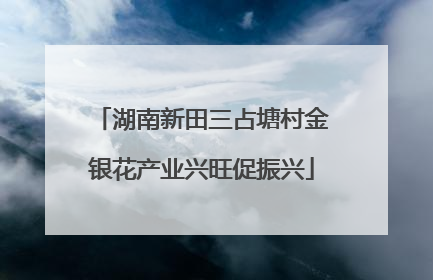 湖南新田三占塘村金银花产业兴旺促振兴