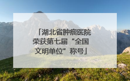 湖北省肿瘤医院荣获第七届“全国文明单位”称号