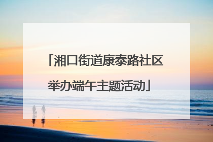 湘口街道康泰路社区举办端午主题活动