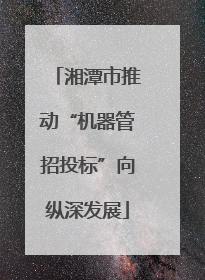 湘潭市推动“机器管招投标”向纵深发展