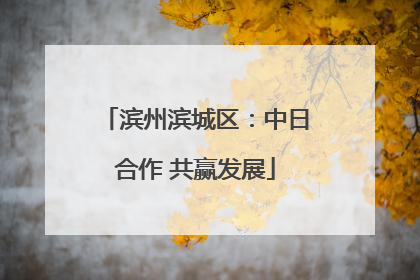 滨州滨城区：中日合作 共赢发展