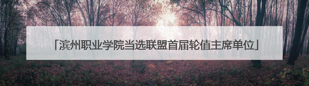 滨州职业学院当选联盟首届轮值主席单位