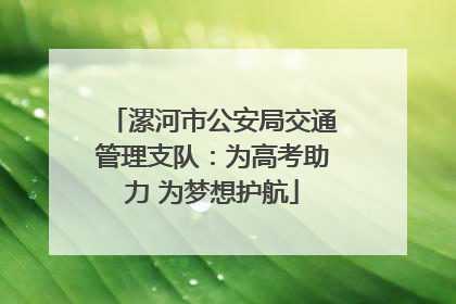 漯河市公安局交通管理支队：为高考助力 为梦想护航