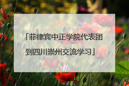 菲律宾中正学院代表团到四川崇州交流学习