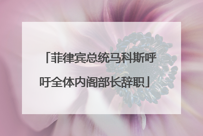 菲律宾总统马科斯呼吁全体内阁部长辞职