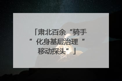 肃北百余“骑手”化身基层治理“移动探头”