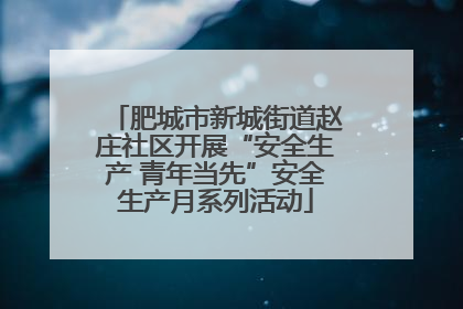 肥城市新城街道赵庄社区开展“安全生产 青年当先”安全生产月系列活动