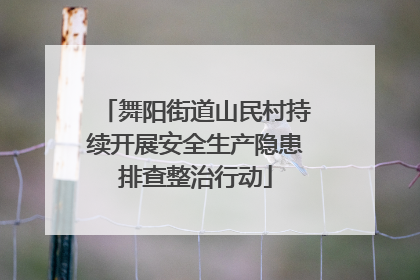 舞阳街道山民村持续开展安全生产隐患排查整治行动
