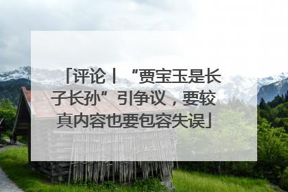 评论丨“贾宝玉是长子长孙”引争议，要较真内容也要包容失误