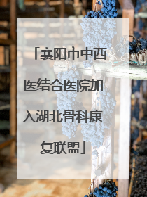 襄阳市中西医结合医院加入湖北骨科康复联盟