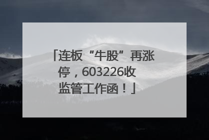 连板“牛股”再涨停，603226收监管工作函！