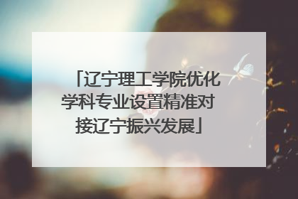 辽宁理工学院优化学科专业设置精准对接辽宁振兴发展