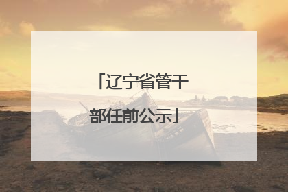 辽宁省管干部任前公示
