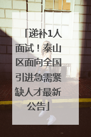 递补1人面试！泰山区面向全国引进急需紧缺人才最新公告