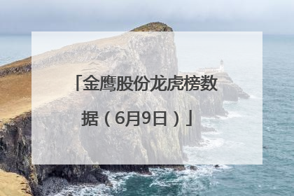 金鹰股份龙虎榜数据（6月9日）