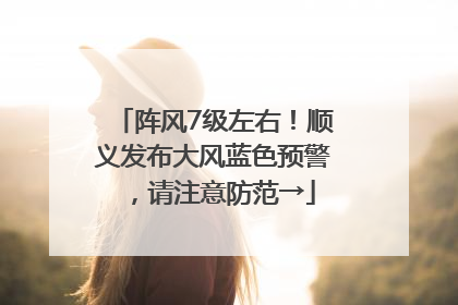 阵风7级左右！顺义发布大风蓝色预警，请注意防范→