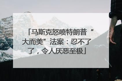 马斯克怒喷特朗普“大而美”法案：忍不了了，令人厌恶至极