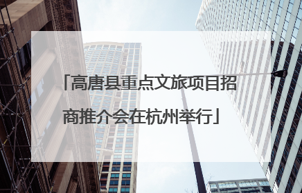 高唐县重点文旅项目招商推介会在杭州举行
