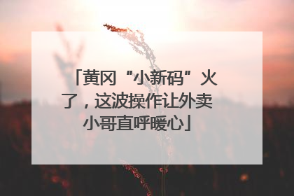 黄冈“小新码”火了，这波操作让外卖小哥直呼暖心