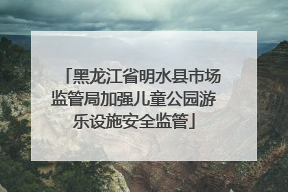 黑龙江省明水县市场监管局加强儿童公园游乐设施安全监管