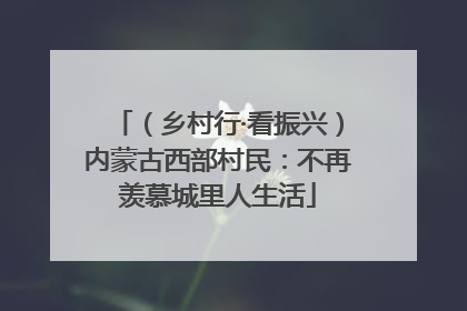 （乡村行·看振兴）内蒙古西部村民：不再羡慕城里人生活