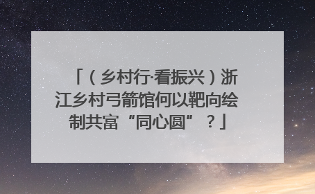 （乡村行·看振兴）浙江乡村弓箭馆何以靶向绘制共富“同心圆”？