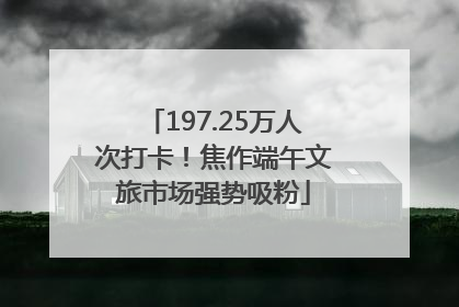 197.25万人次打卡！焦作端午文旅市场强势吸粉