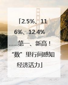 2.5%、116%、12.4%……第一、新高！“数”里行间感知经济活力