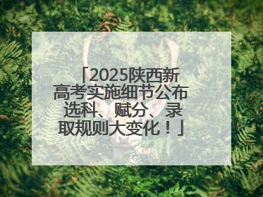 2025陕西新高考实施细节公布 选科、赋分、录取规则大变化！