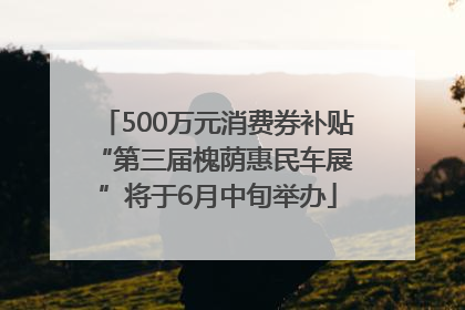 500万元消费券补贴 “第三届槐荫惠民车展”将于6月中旬举办